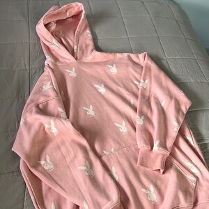 Playboy oversized pink sweatshirt dress